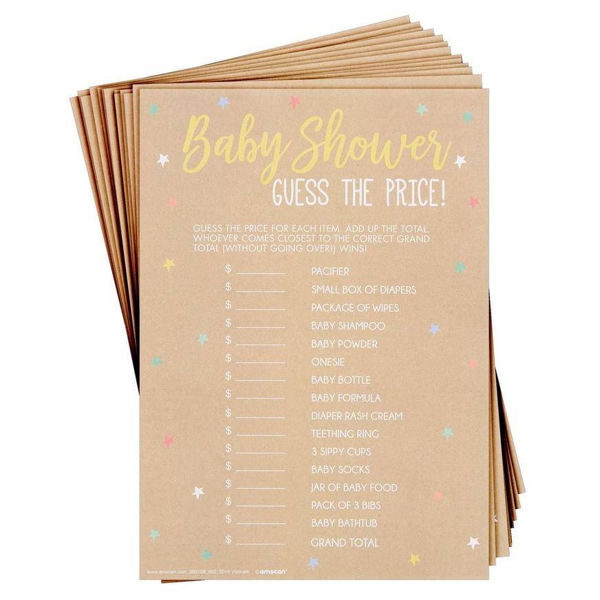 Kraft Star Guess the Price Baby Shower Game