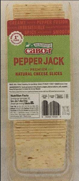 Cabot Pepper Jack Cheese Slices - 2.5 lbs