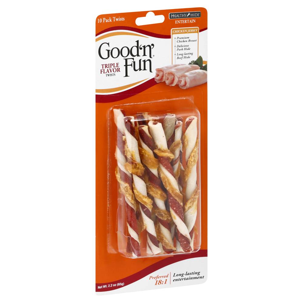 Good 'N' Fun Gourmet Twists Triple Flavor Dog Treats (10 ct)