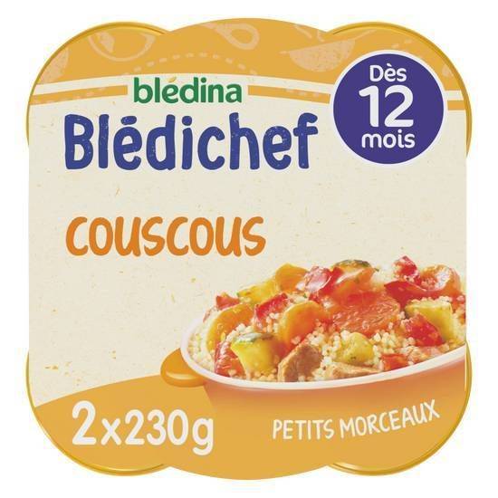 Blédina - Plat pour bébé blédichef couscous dès 12 mois (2 pièces)