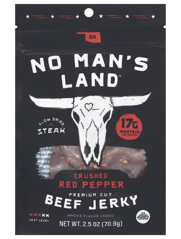 No Man's Land Beef Jerky Crushed Red Pepper Hot