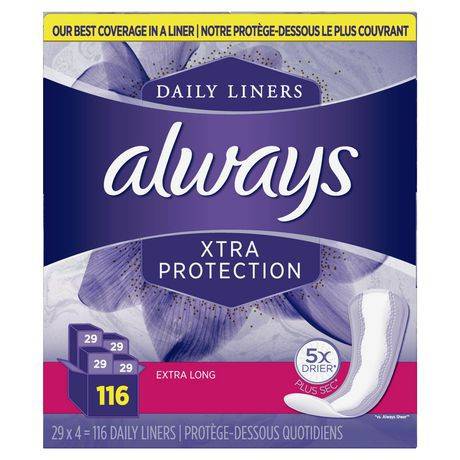 Always Xtra Protection Daily Liners Extra Long (116 pieces