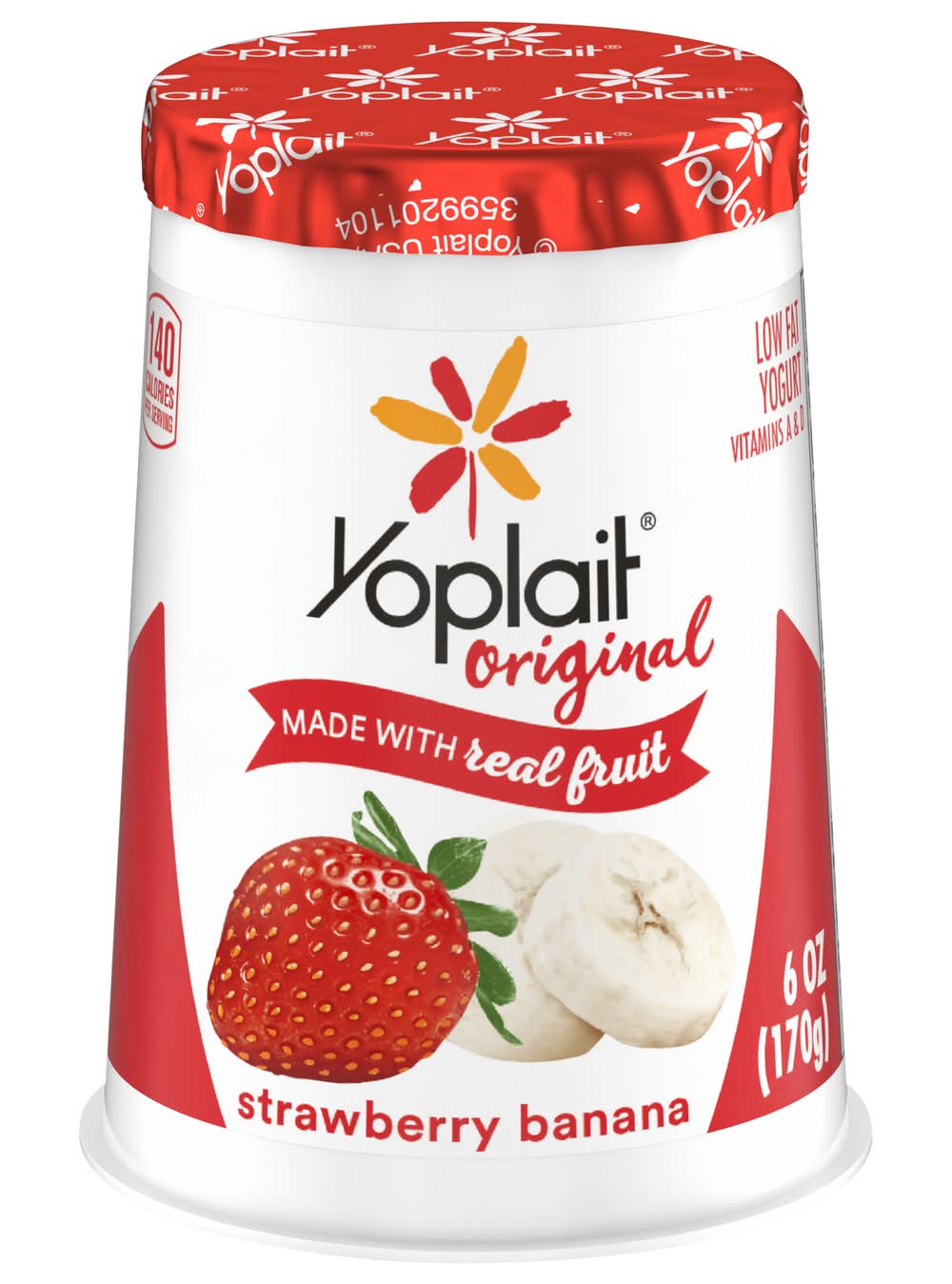 Yoplait Original Low Fat Yogurt, Strawberry Banana (6 oz)