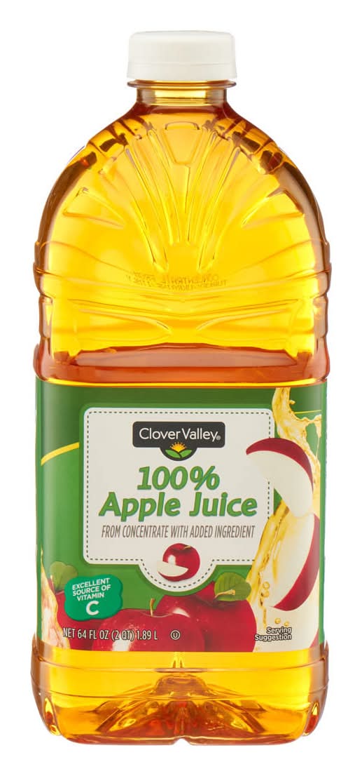 Clover Valley 100% Apple Juice 64 Fl Oz