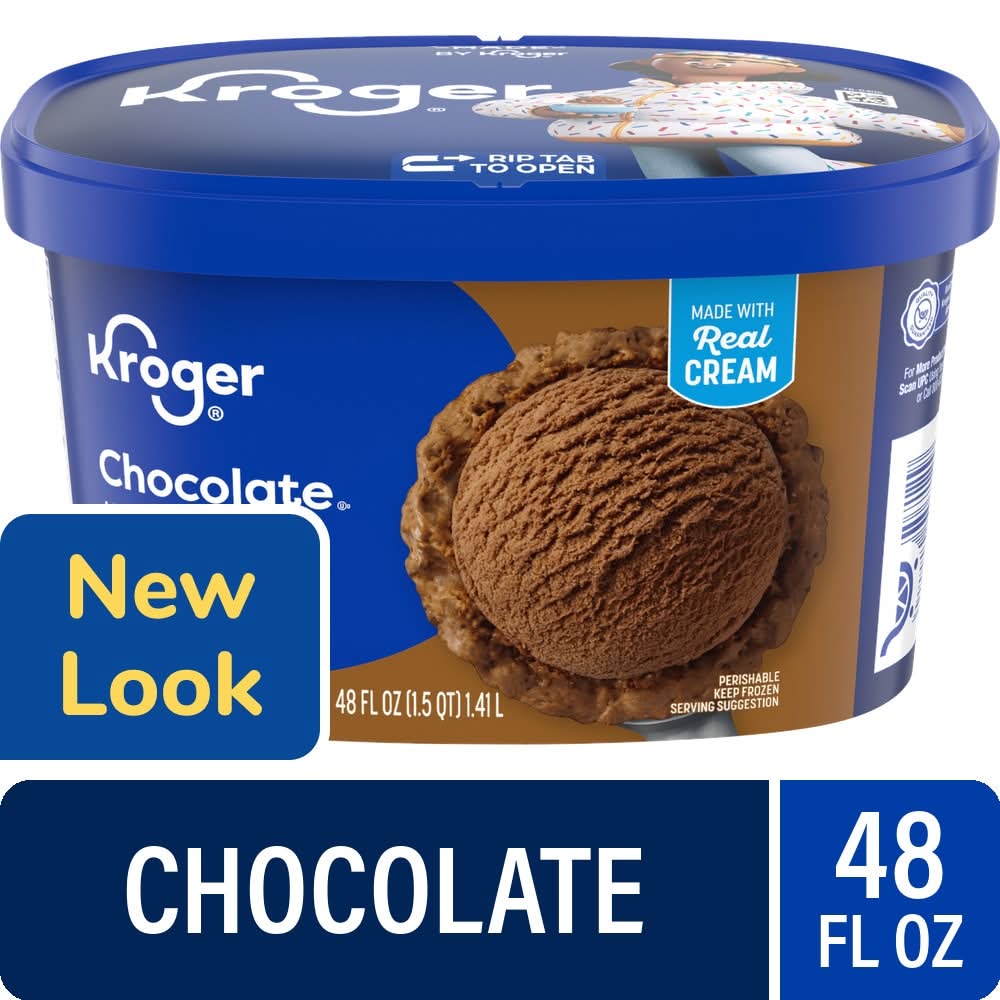 Kroger Ice Cream Tub, Chocolate (48 fl oz)