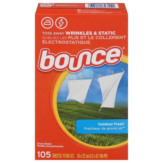 Bounce Fabric Softener Sheets Outdoor Fresh (105 sheets)