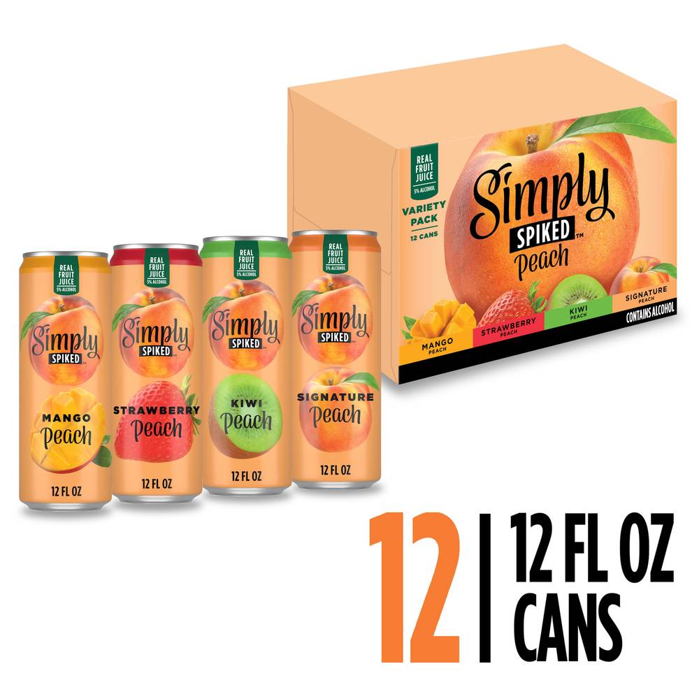 Simply Spiked Peach Variety pack (12 x 12 fl oz)