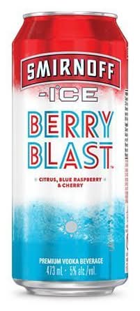 Smirnoff Ice Berry Blast Premium Vodka, Citrus Blue Raspberry & Cherry (473 ml)
