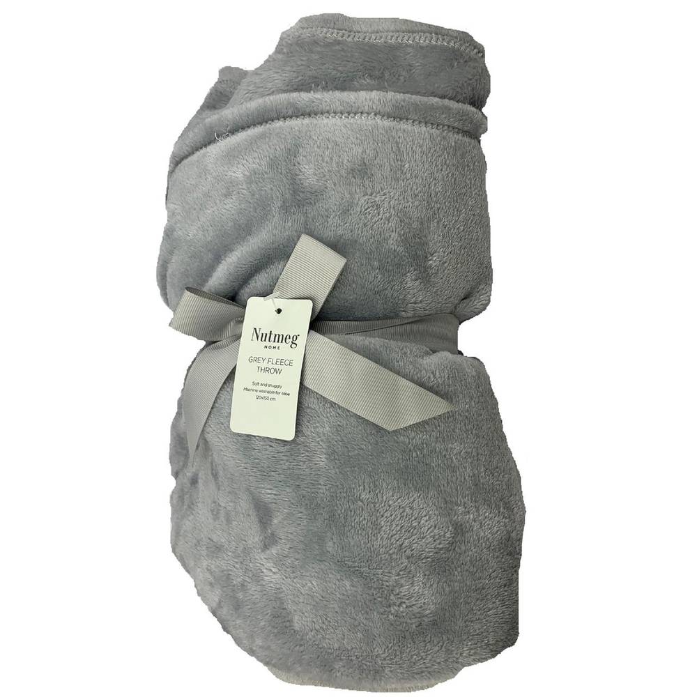 Nutmeg 120 x 150 mm, Grey, Home Fleece Throw