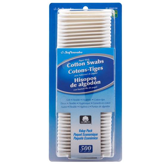 Softswabs Cotton Swabs, 500 Pack (500 ct)