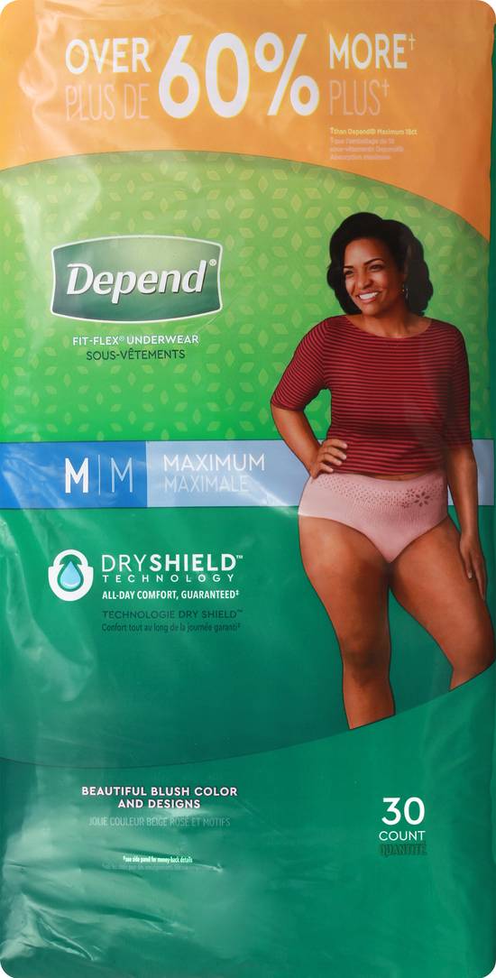 Depend m Maximum Fit-Flex Underwear For Women (30 ct)