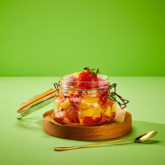 Mango, Strawberry & Coconut Sundae