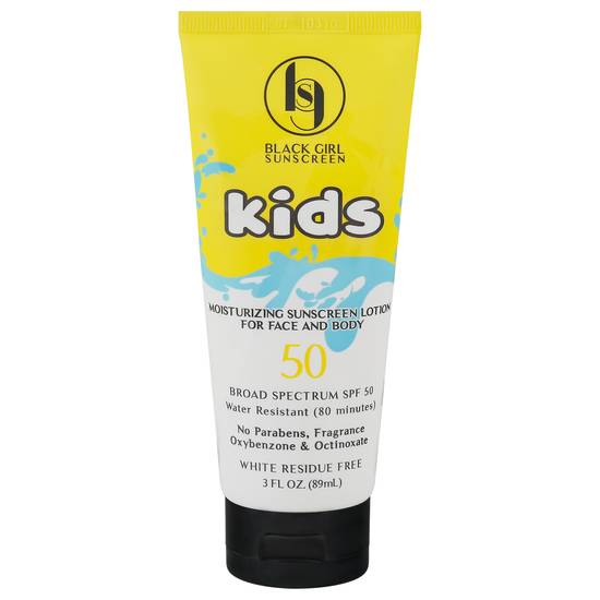 Black Girl Sunscreen Kids Broad Spectrum Spf 50 Moisturizing Sunscreen Lotion Tube