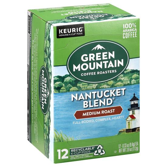 Green Mountain Coffee Roasters Medium Roast Nantucket Blend Coffee K-Cup Pods (12 ct, 0.33 oz)