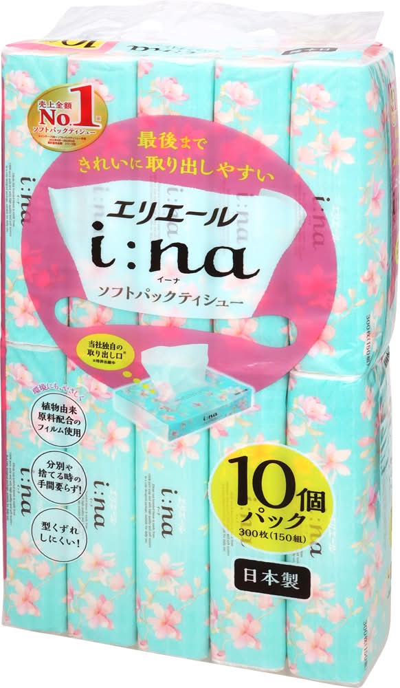 エリエール i:na (イーナ) ソフトパックティシュー 150組 (10 入)