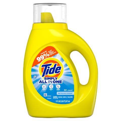 Tide Simply Liquid Laundry Detergent All In One Refreshing Breeze 31oz