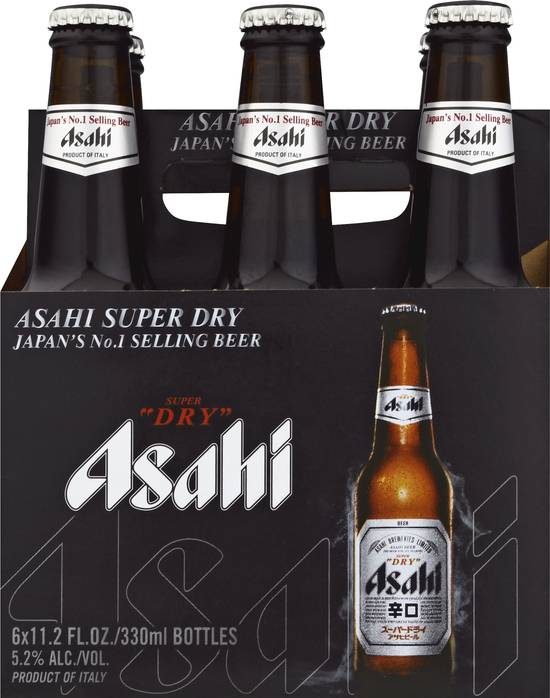 Asahi Japanese Super Dry Lager Beer (6 ct, 11.2 fl oz)