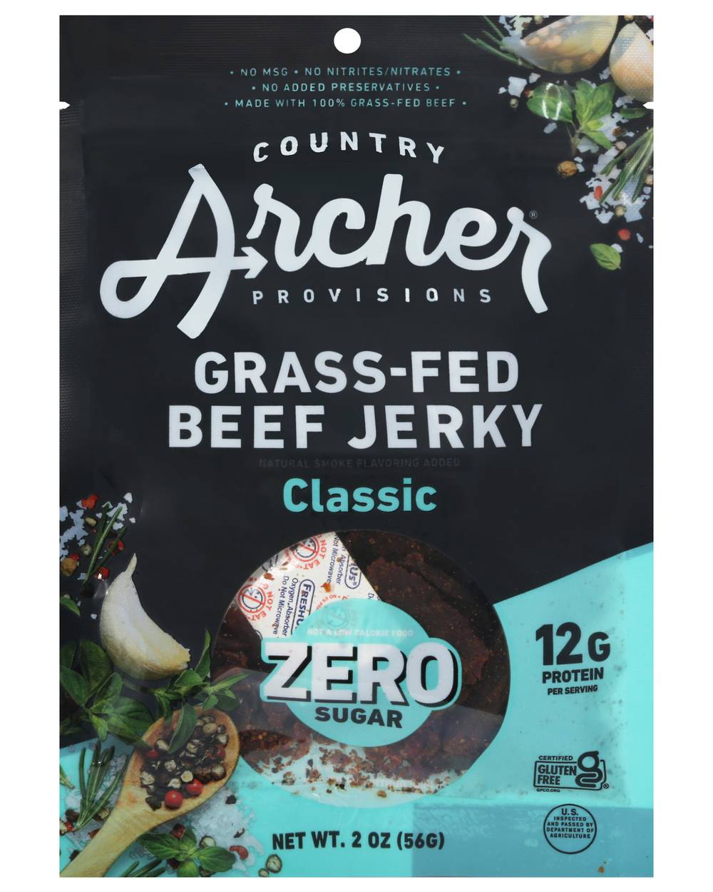 Country Archer Classic Grass Fed Beef Jerky (2 oz)