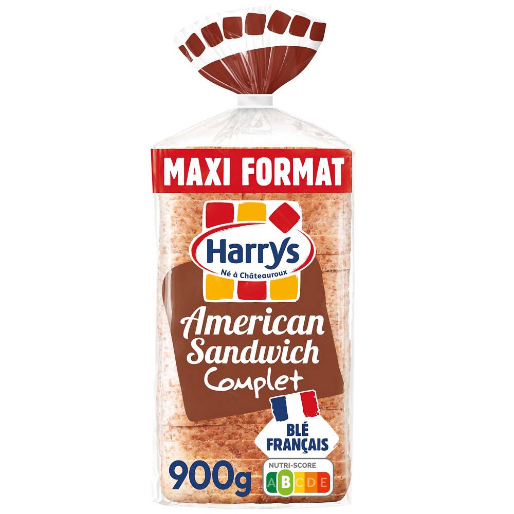Harrys - Pain de mie american sandwich complet maxi tranches (21 pièces)