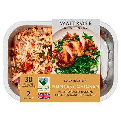 Waitrose & Partners Easy to Cook Hunters Chicken with Smoked Bacon, Cheese and Barbecue Sauce