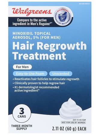 Walgreens Minoxidil Foam Hair Regrowth Treatment For Men (2.11 oz, 3 ct)