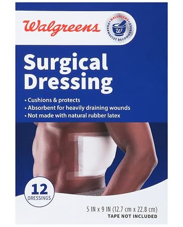 Walgreens Surgical Dressings, 5" x 9" (12 ct)