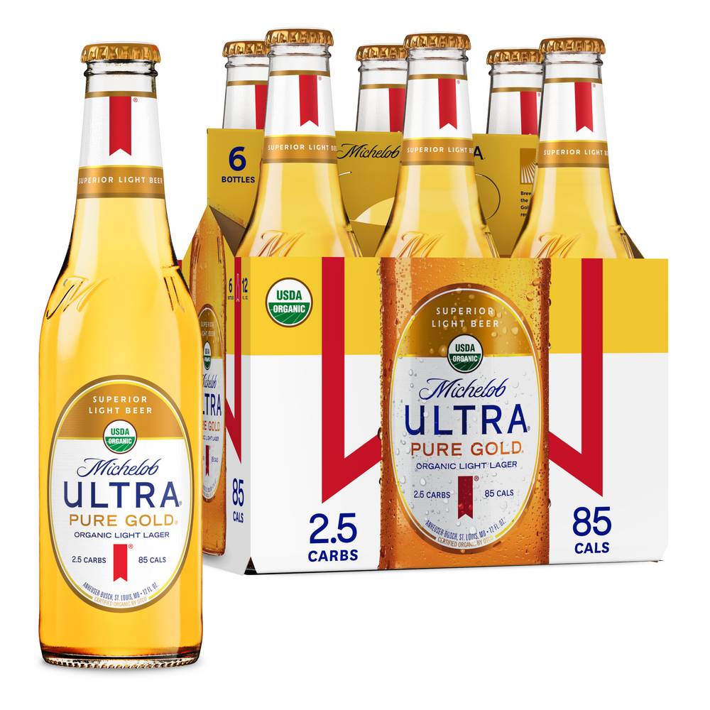 Michelob Ultra Pure Gold Organic Light Lager Beer (6 pack, 12 fl oz)