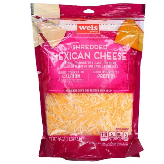 Weis Quality Cheese Four Cheese Mexican Blend Shredded