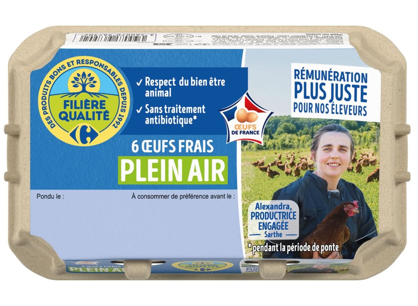 Carrefour - Œufs de poules élevées en plein air (6)