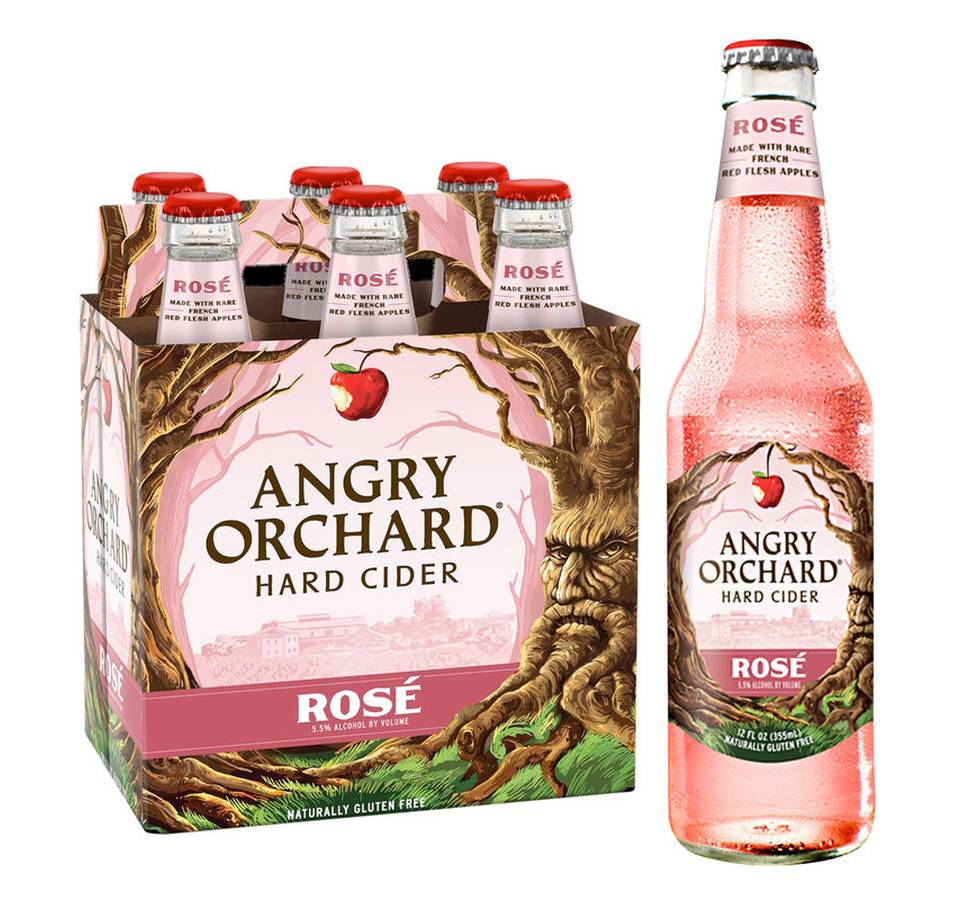 Angry Orchard Hard Cider Rose Bottle- Pack Of 6