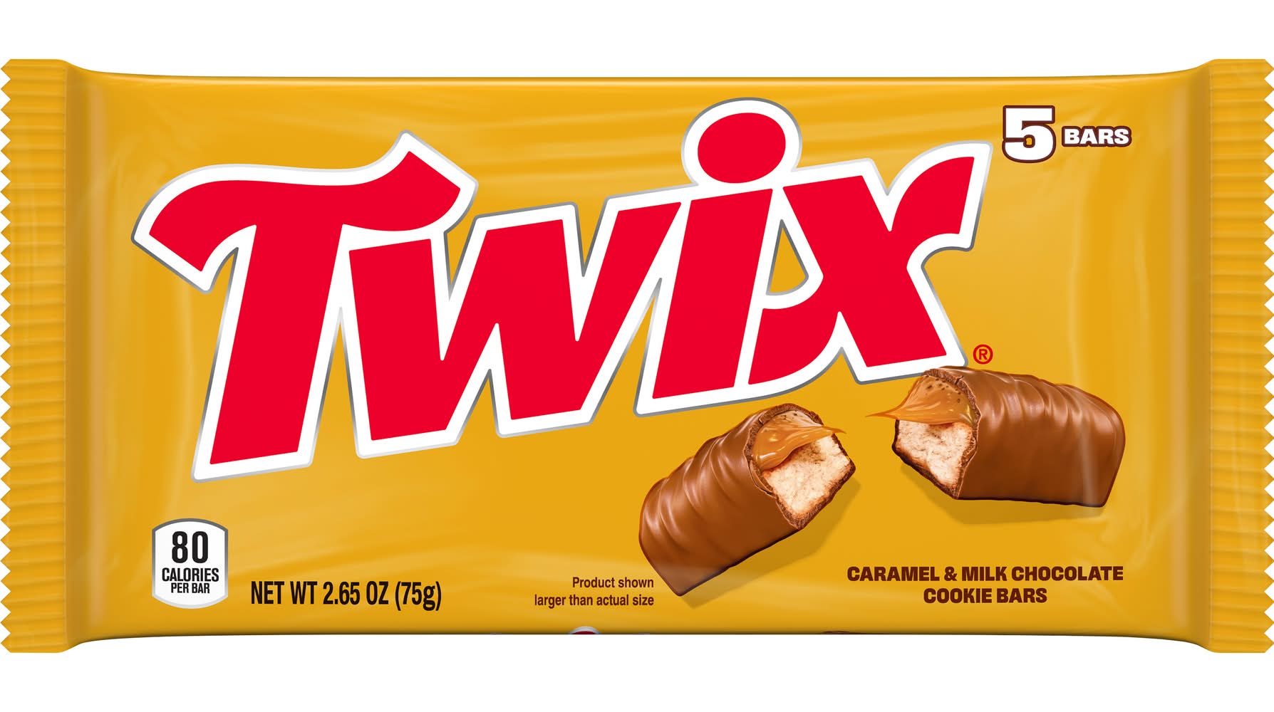 Twix Cookie Bars, Caramel-Milk Chocolate (2.65 oz, 5 ct)