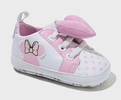 Disney Baby Girls' Minnie Crib Sneakers, 6-9M, White