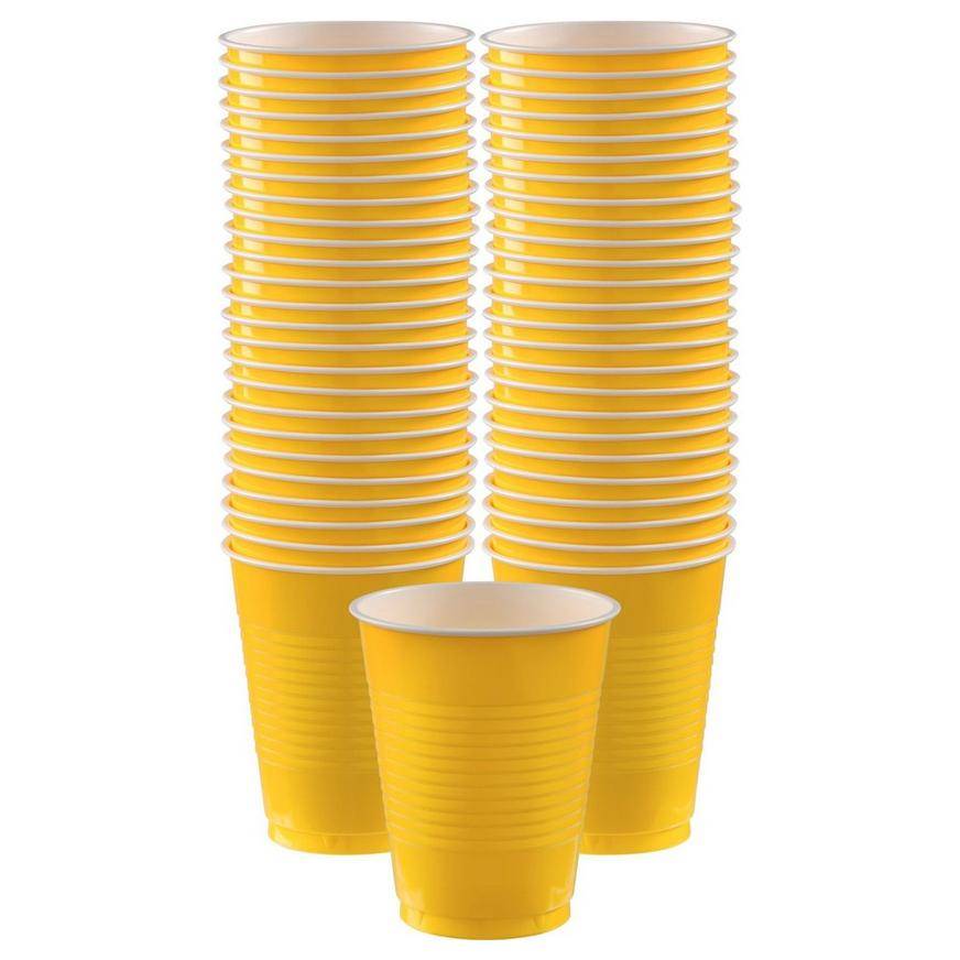 Party City Disposable Plastic Cups (yellow)