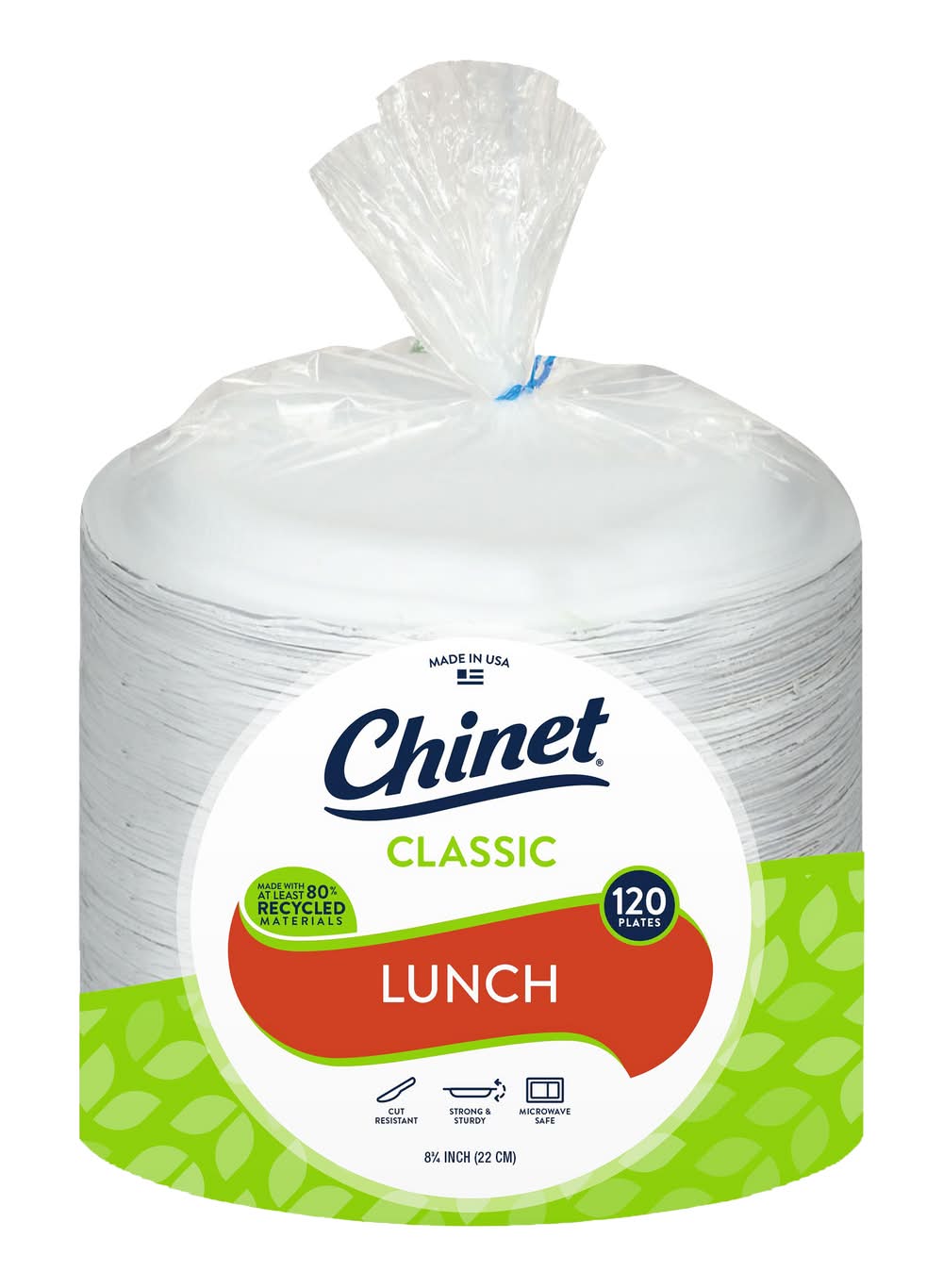 Chinet All Occasions Classic Lunch Plates, 8 3/4 in, White (120 ct)