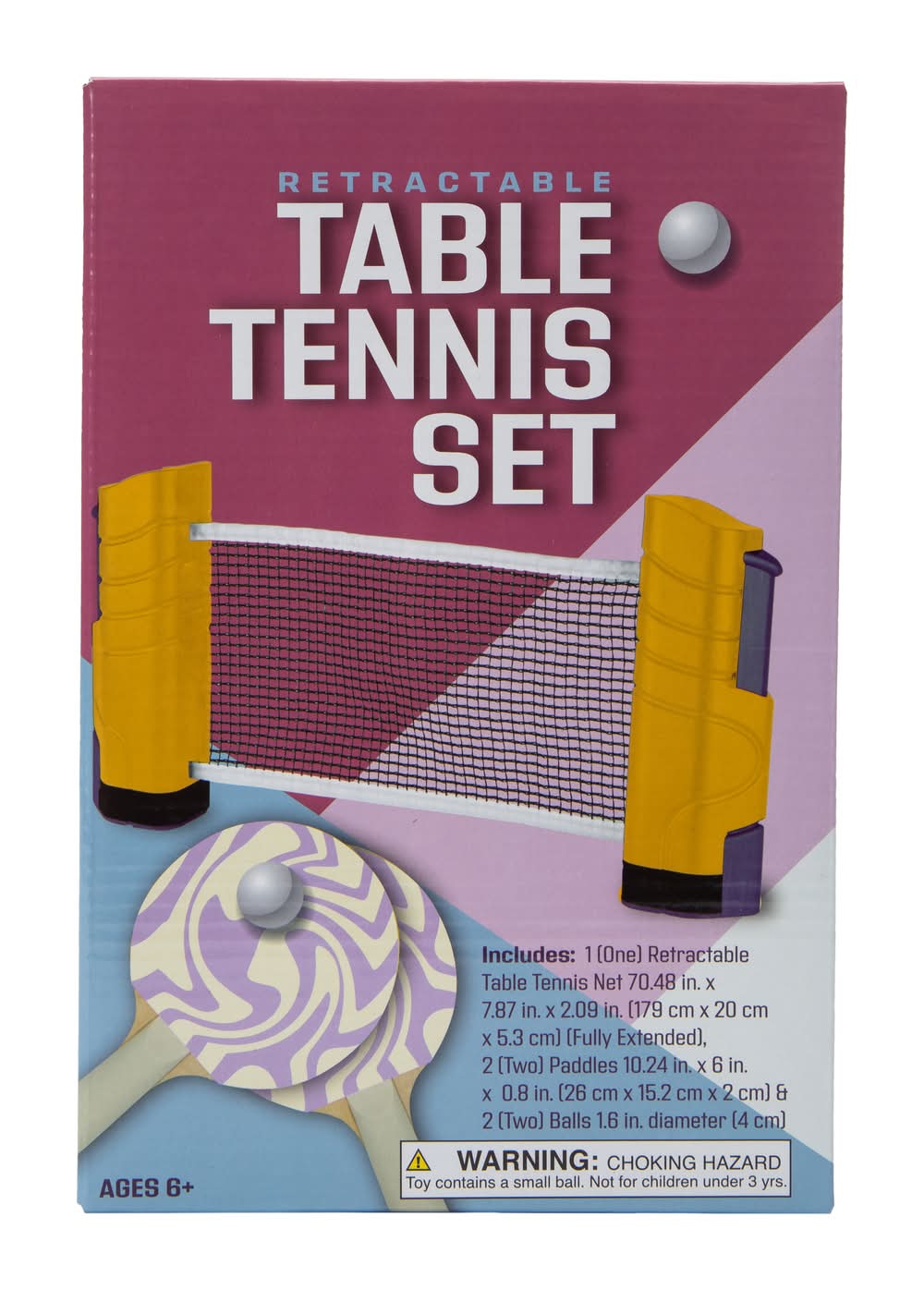 Retractable Table Tennis Set 70.48in x 7.87in Purple