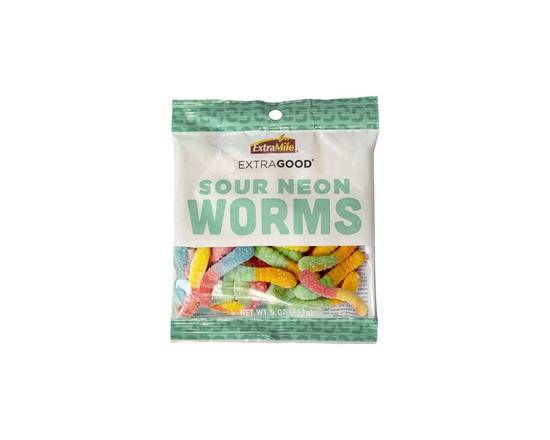 Order ExtraGood Sour Neon Worms 5oz food online from Chevron Extramile store, Antioch on bringmethat.com
