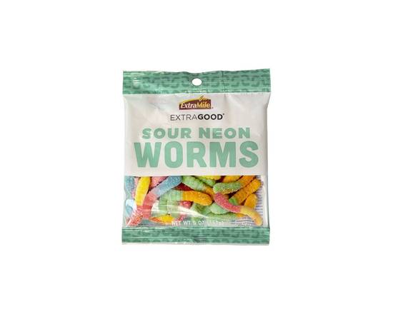 Order ExtraGood Sour Neon Worms 5oz food online from Chevron Extramile store, Everett on bringmethat.com
