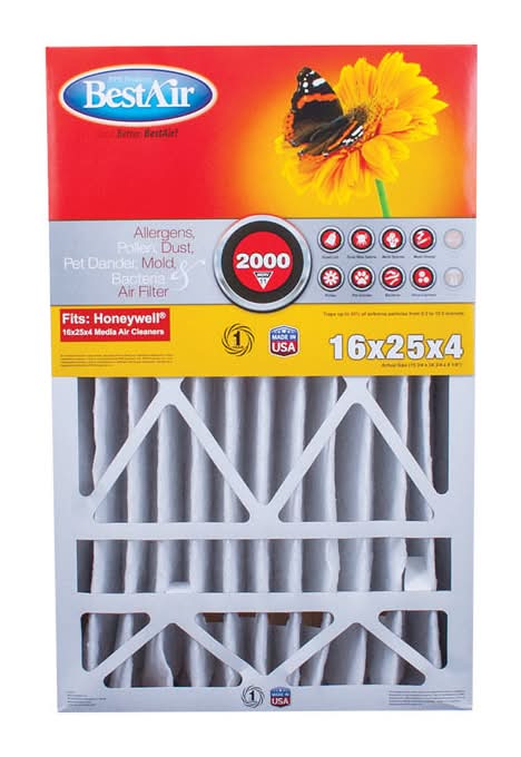 Bestair 25 In. W X 16 In. H X 4 In. 11 Merv Pleated Air Filter 1 Pk