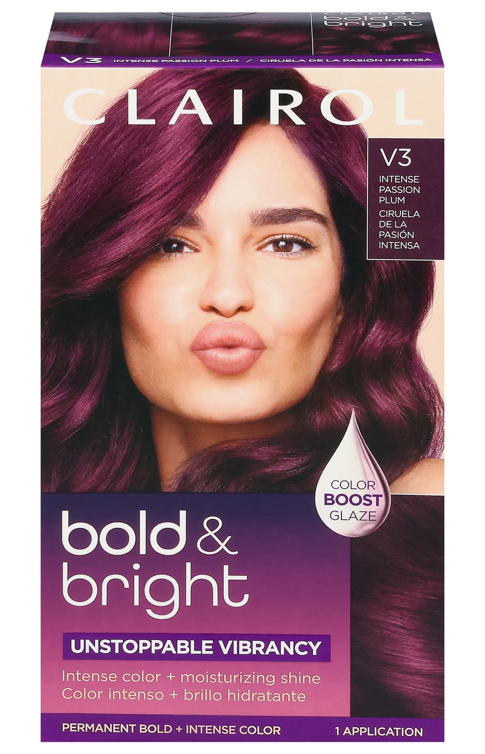 Clairol Bold & Bright Hair Color, V3 Intense Passion Plum