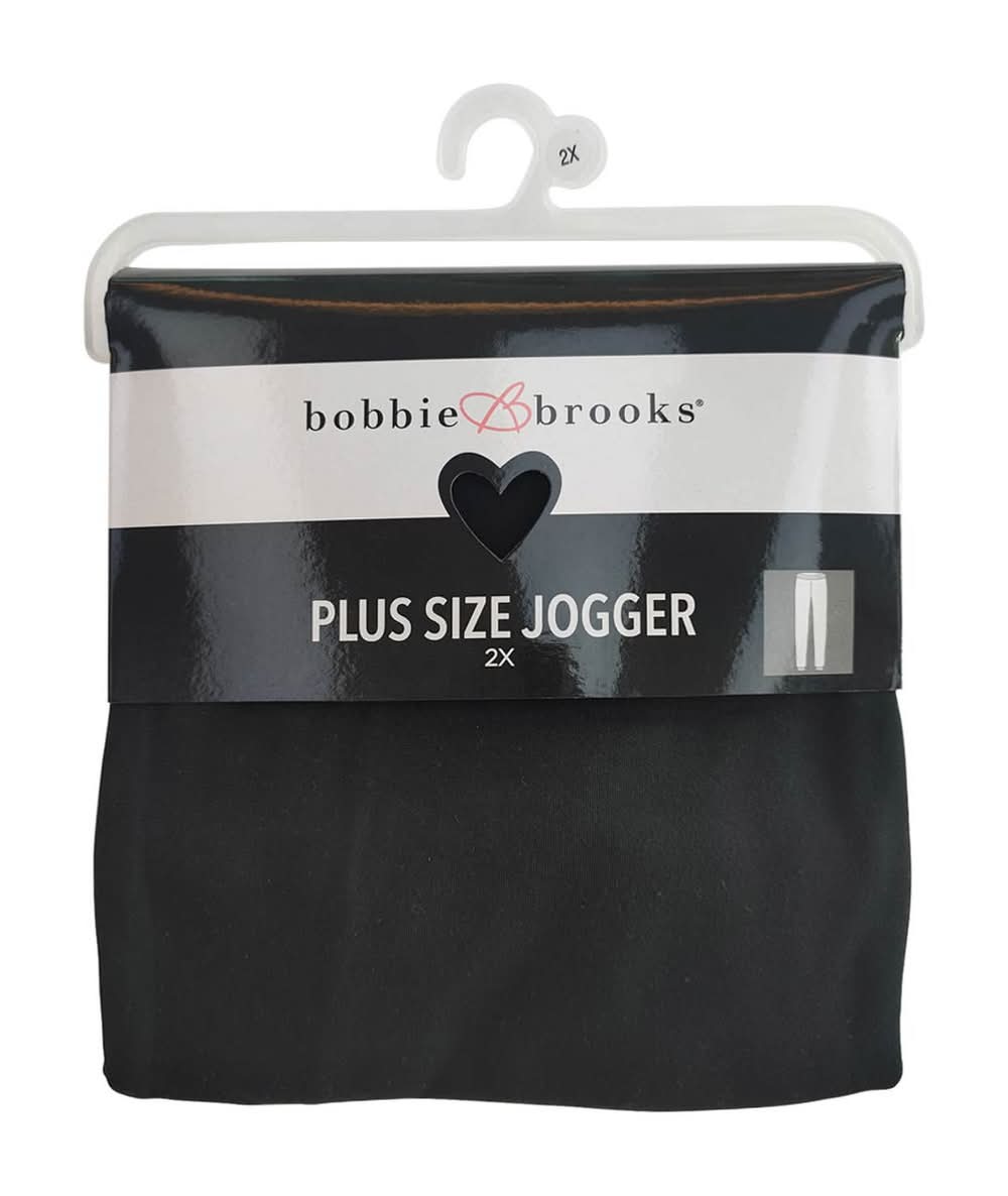 Bobbie Brooks Core Jogger, Women, Plus Size, Black (2 ct)