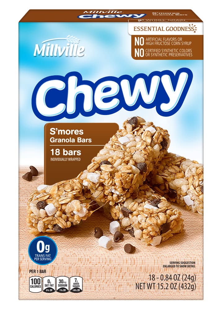 Millville Chewy Granola Bars, S'mores (18 x 0.84 oz)