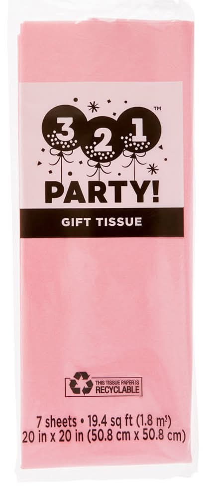 321 Party! Gift Tissue Light Pink 7 Ct