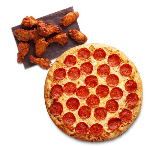 Small Pepperoni + Chicken Wings (10 Wings)