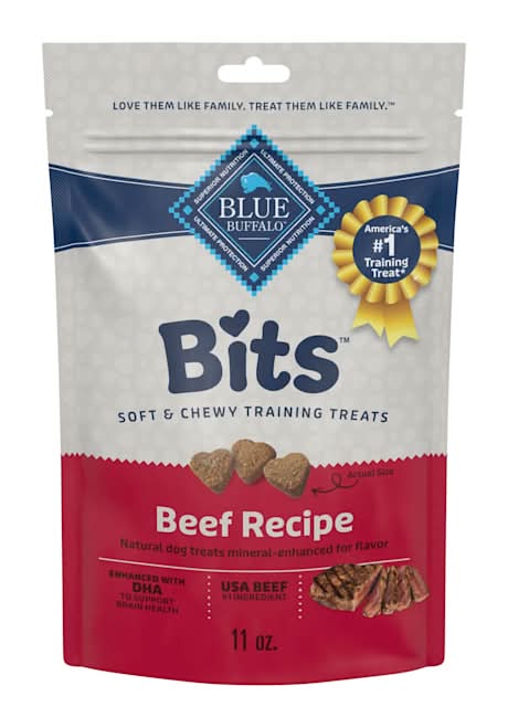 Blue Buffalo Bits Beef Soft Dog Treats for Training Made with Natural Ingredients & Enhanced with DHA, 11 oz.