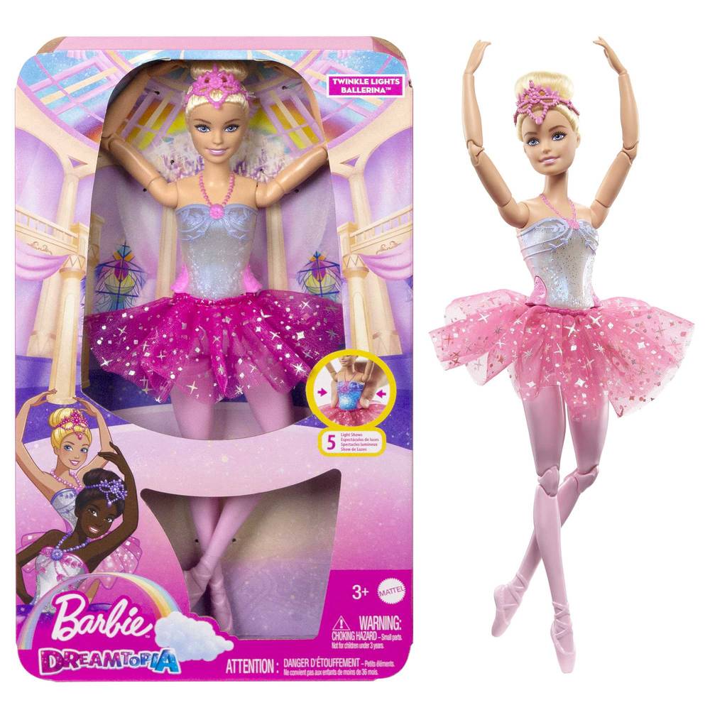 Barbie · Muñeca bailarina luces brillantes dreamtopia