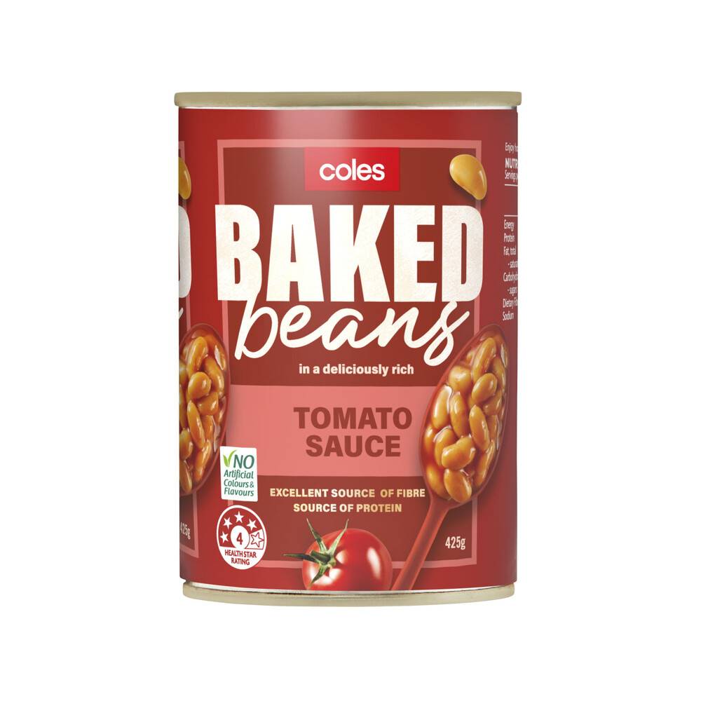 Coles Baked Beans Canned Regular 425g