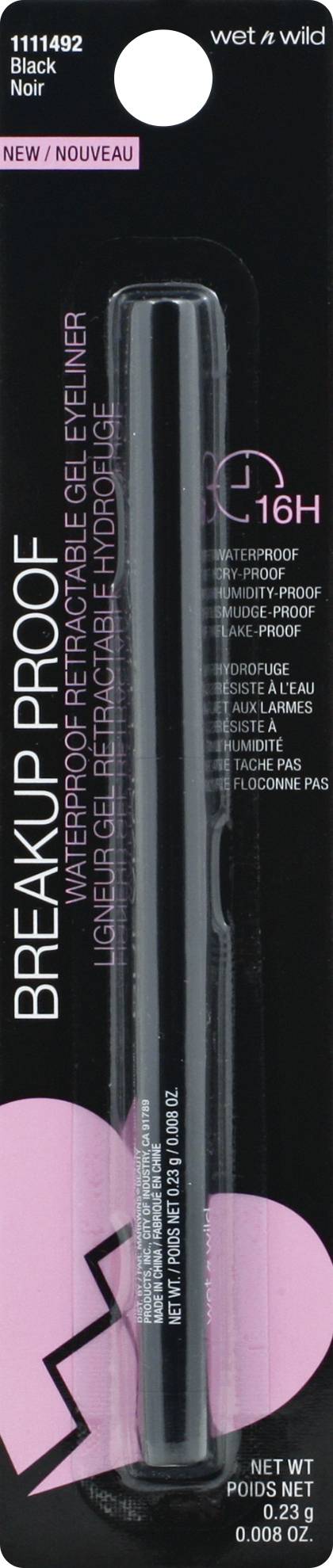 Wet N Wild Waterpoof Retractable Gel Eyeliner Black Noir 1111492 (1 ct)