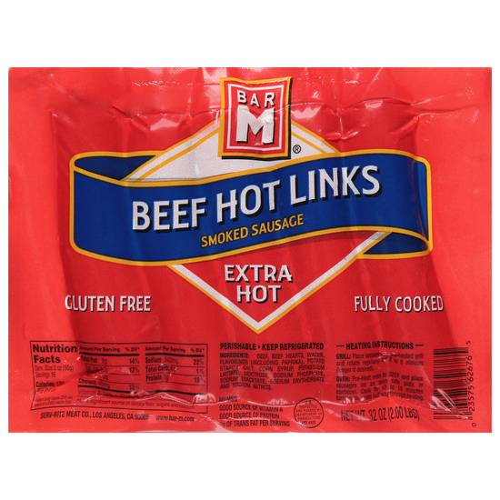 Bar m Extra Hot Beef Hot Links (32 oz)