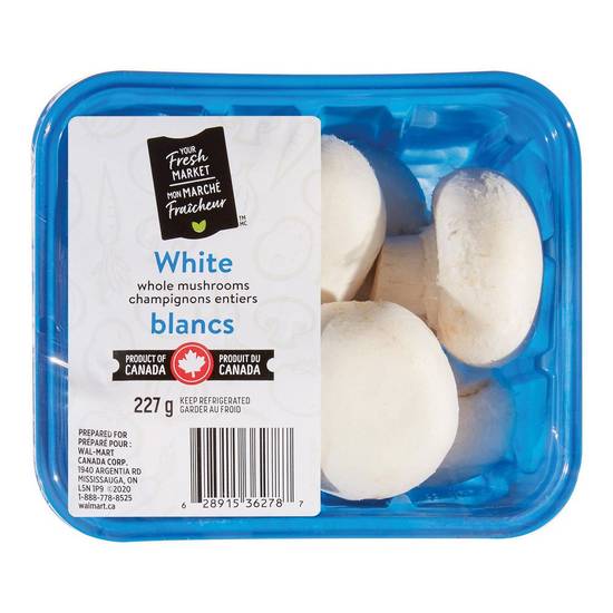 Your fresh market champignons blancs entiers (227 g) - white mushrooms (227 g)