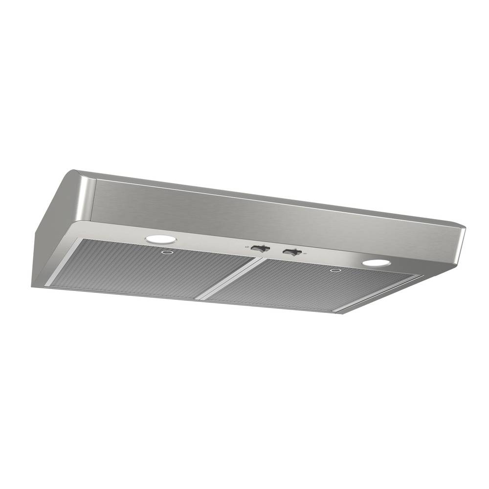 Broan 30-in Convertible 375-CFM Stainless Steel Under Cabinet Range Hood | MTR130SS